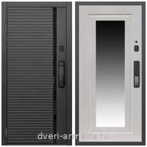 Современные входные двери, Умная входная смарт-дверь Армада Каскад BLACK МДФ 10 мм Kaadas K9 / МДФ 16 мм ФЛЗ-120 Дуб белёный