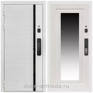 Входные двери Колизей, Умная входная смарт-дверь Армада Каскад WHITE МДФ 10 мм Kaadas K9 / МДФ 16 мм ФЛЗ-120 Дуб белёный