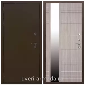Тамбурные двери, Дверь входная уличная в дом Армада Термо Молоток коричневый/ МДФ 16 мм ФЛЗ-Сити Сандал белый