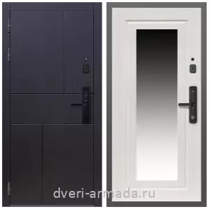Темные входные двери, Умная входная смарт-дверь Армада Оникс МДФ 10 мм Kaadas S500 / МДФ 16 мм ФЛЗ-120 Дуб белёный