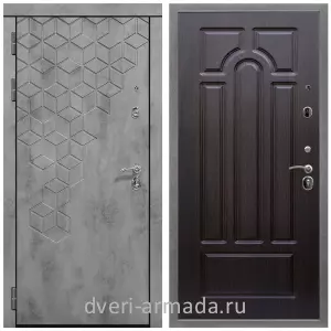 Дверь входная Армада Квадро МДФ 16 мм Бетон тёмный / МДФ 6 мм ФЛ-58 Венге
