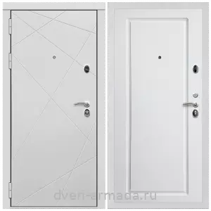 Дверь входная Армада Тесла МДФ 16 мм / МДФ 16 мм ФЛ-119 Белый матовый