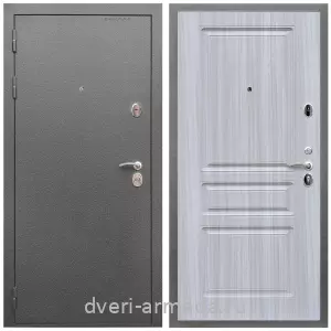 МДФ гладкая, Дверь входная Армада Оптима Антик серебро / МДФ 16 мм ФЛ-243 Сандал белый