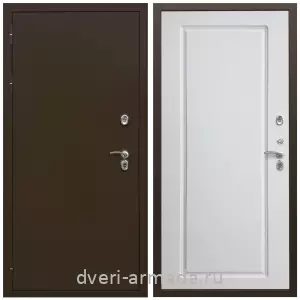 Уличные, Дверь входная уличная в дом Армада Термо Молоток коричневый/ МДФ 16 мм ФЛ-119 Белый матовый