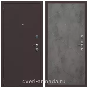 МДФ со стеклянными вставками, Дверь входная Армада Комфорт Антик медь / МДФ 10 мм ФЛ-291 Бетон темный