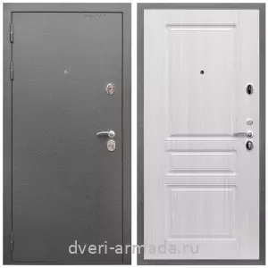 МДФ гладкая, Дверь входная Армада Оптима Антик серебро / МДФ 16 мм ФЛ-243 Дуб белёный