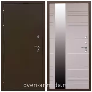 Для дачи, Дверь входная уличная в дом Армада Термо Молоток коричневый/ МДФ 16 мм ФЛЗ-Сити Белый матовый