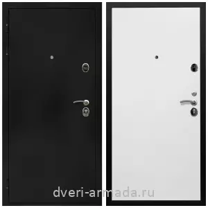 Черные входные двери, Металлическая дверь входная Армада Престиж Черная шагрень / Гладкая белый матовый