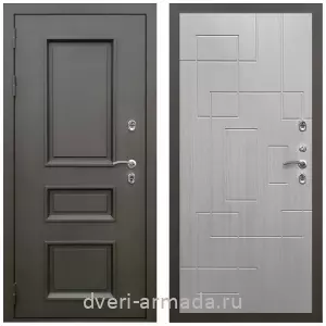 Большие входные двери, Дверь входная уличная в дом Армада Фаренгейт / МДФ 16 мм ФЛ-57 Белый жемчуг для загородного дома