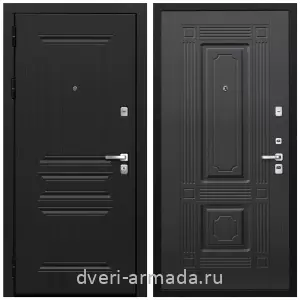 Темные входные двери, Дверь входная Армада Экстра МДФ 10 мм ФЛ-243 Черная шагрень / МДФ 6 мм ФЛ-2 Венге со звукоизоляцией