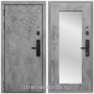 Темные входные двери, Дверь входная Армада Квадро МДФ 16 мм Kaadas S500 /  МДФ 16 мм ФЛЗ-пастораль, Бетон темный