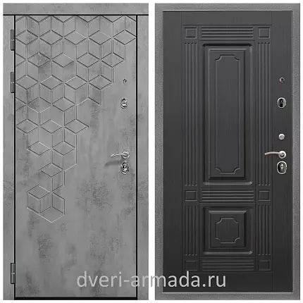 Дверь входная Армада Квадро МДФ 16 мм Бетон тёмный / МДФ 16 мм ФЛ-2 Венге