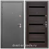 Дверь входная Армада Оптима Антик серебро / МДФ 16 мм СБ-14 Эковенге стекло черное