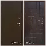 Дверь входная уличная в дом Армада Термо Молоток коричневый/ МДФ 16 мм ФЛ-57 Дуб шоколад трехконтурная от производителя