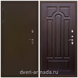 Непромерзающие входные двери, Дверь входная железная уличная для загородного дома Армада Термо Молоток коричневый/ ФЛ-58 Венге с панелями МДФ
